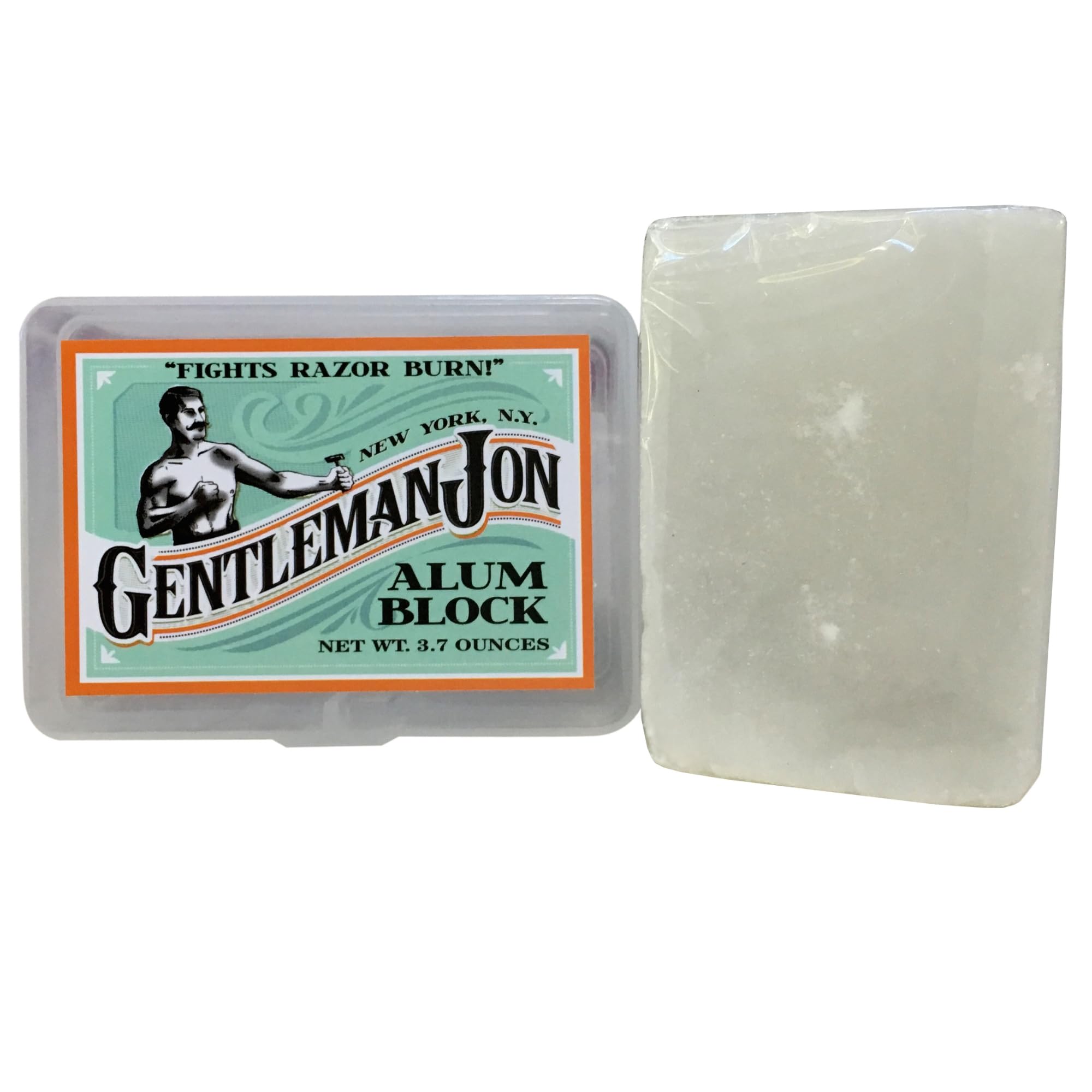 71ML4xhkVTL.jpg Gentleman Jon 3.7 Ounce Alum Block in Plastic Case | Upgrade Your Shave - Soothing Aftershave Solution for Shaving Razor Burn Relief - Travel Friendly Durable Plastic Case Included - Image 1