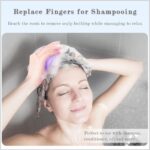 FREATECH Hair Scalp Massager Shampoo Brush with Soft Silicone Bristles for Scalp Care and Hair Growth, Shower Head Scalp Scrubber Exfoliator for Dandruff, Wet & Dry for Men, Women and Kids, Purple - Image 5