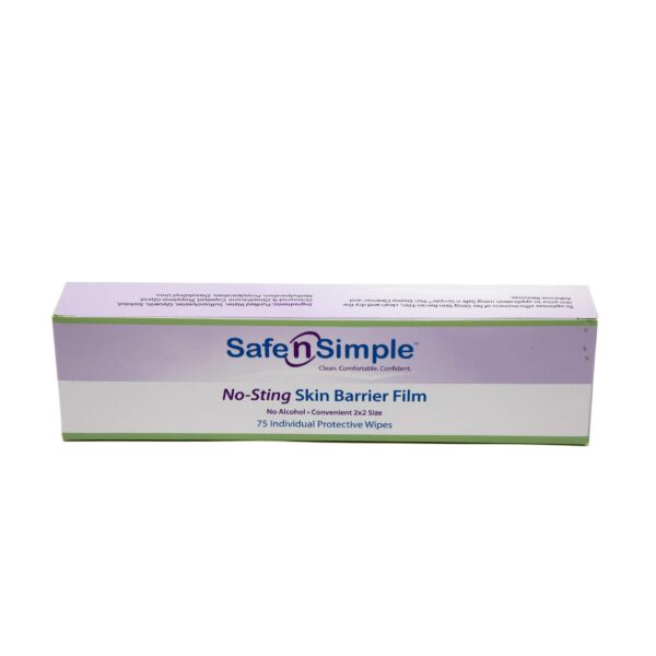 Safe n' Simple No Sting Skin Prep Wipes, Unscented & Alcohol Free Skin Barrier Wipes, Soft Skin Prep Pads for Adhesive, 75 Individually Wrapped Ostomy Wipes