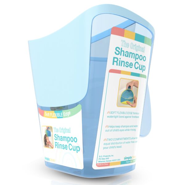 Shampoo Rinse Cup for Kids | Baby Bath Pail | Tear Free Baby Rinser Pail - Three Color Choices