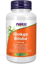 NOW Supplements, Ginkgo Biloba 120 mg, Double Strength, Non-GMO Project Verified, 100 Veg Capsules