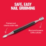 Revlon Cuticle Pusher and Nail Cleaner, Dual Ended Nail Care Tool, Easy to Use, Stainless Steel (Pack of 1) - Image 3