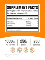BulkSupplements.com BCAA 2:1:1 Powder - Branched Chain Amino Acids, BCAA Supplement, BCAAs Amino Acids Powder - Unflavored & Gluten Free, 1000mg per Serving, 250g (8.8 oz) (Pack of 1) - Image 2