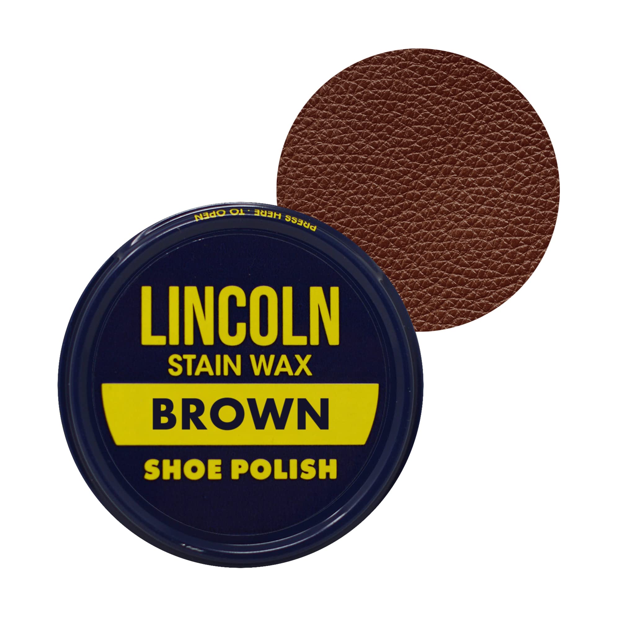 71vQm2NCSQL.jpg Lincoln Shoe Polish Wax - 2-1/8 oz | Made in USA Since 1925 - Brown - Image 1