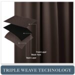 PONY DANCE Window Treatments Curtains - Blackout Drapery Thermal Insulated Curtain Panels with Back Tab Light Block for Bedroom Bathroom/Kitchen, 52 x 54 Inches, Brown, 2 Pieces - Image 7