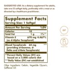 Solgar Vitamin E 670 mg (1000 IU), 100 Mixed Softgels - Natural Antioxidant, Skin & Immune System Support - Naturally-Sourced Vitamin E - Gluten /Dairy Free - 100 Servings - Image 2