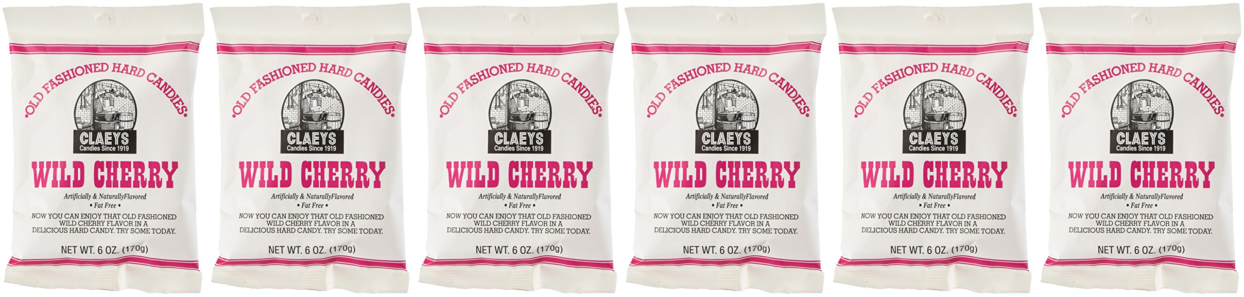 811pe1iREGL.jpg Claey's Old Fashioned Hard Candy Wild Cherry Pack of 6 - Image 1