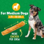 Lucky Premium Treats Chicken Wrapped Dog Treats ? USA Made Raw Hide Sticks for Medium Dogs ? Long Lasting, Preservative Free Dog Treats ? 32 Chews - Image 3