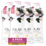 Olay Fresh Outlast White Strawberry & Mint Scent Body Wash for Women, 22 fl oz (Pack of 4)