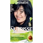 Garnier Nutrisse Nourishing Color Creme, 22 - Intense Blue Black, Permanent Hair Dye, Nourishing Hair Color with Avocado, Olive and Shea Oils, Box (Packaging May Vary)