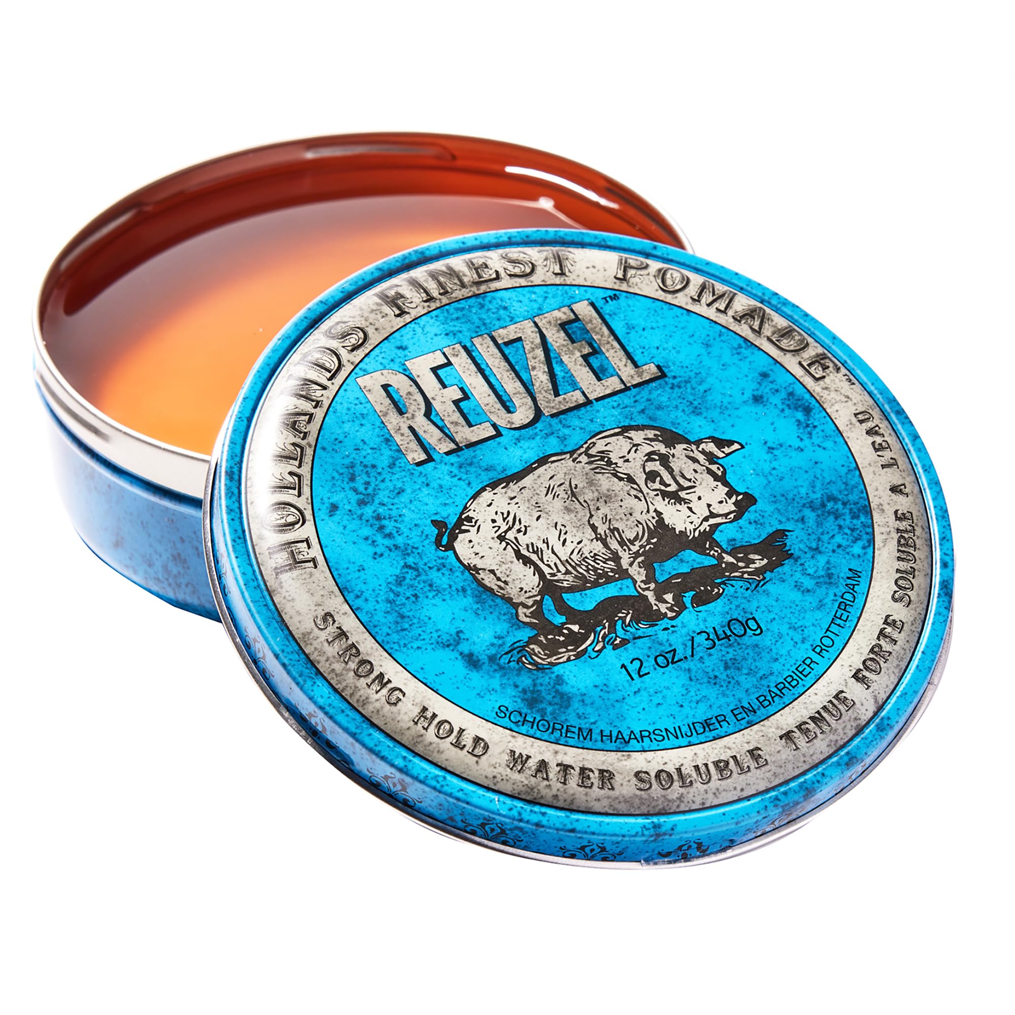 81ZITx-XK1L.jpg REUZEL Blue Pomade, Strong Hold, Water Soluble, vanilla Wood, 12 Oz - Image 1