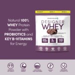 Designer Wellness, Designer Whey, Natural Whey Protein Powder with Probiotics, Fiber, and Key B-Vitamins for Energy, Gluten-Free & Kosher, Double Chocolate, 2 lb - Image 3