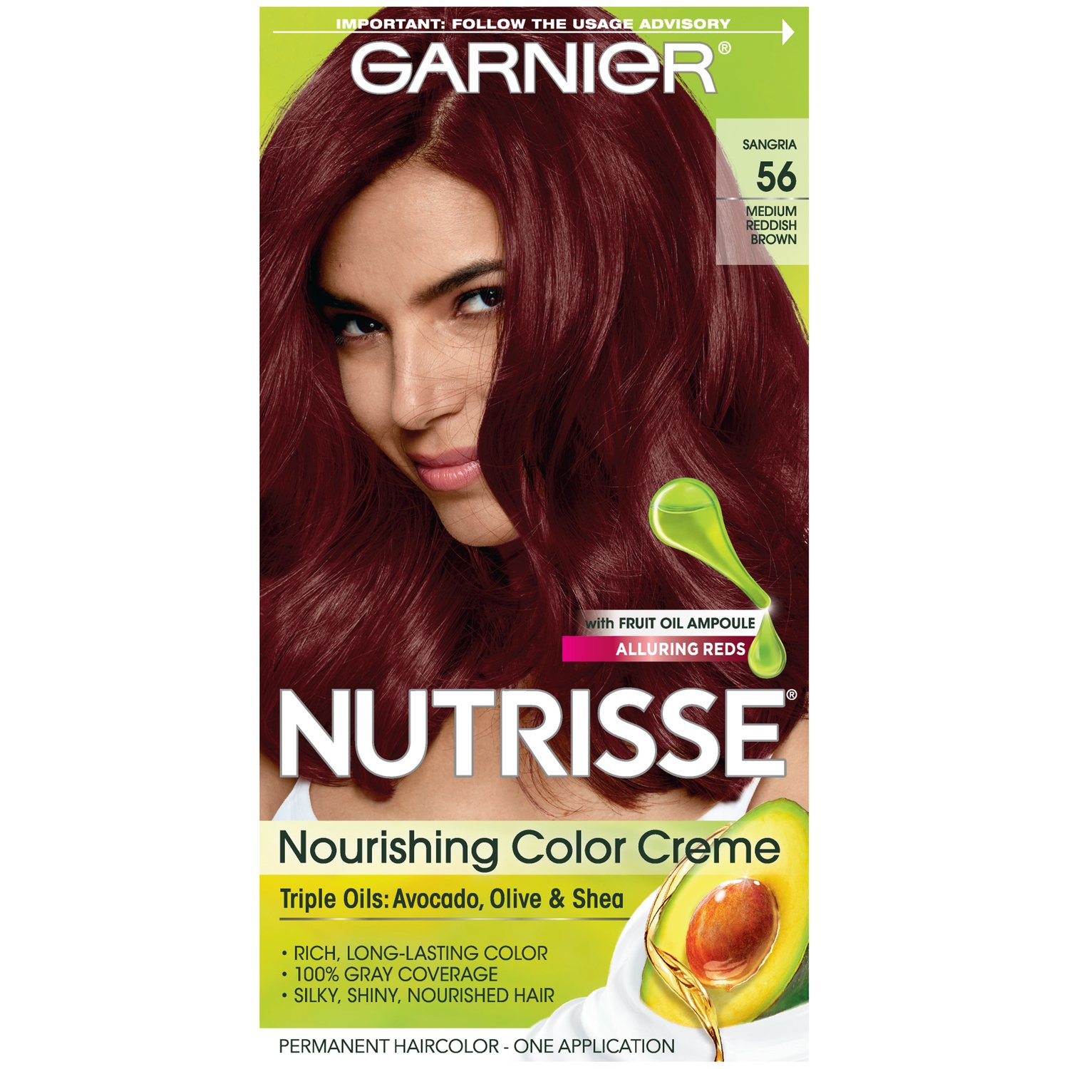 81syN0mKYuL.jpg Garnier Nutrisse Nourishing Hair Color Creme, 56 Medium Reddish Brown (Sangria) (Packaging May Vary) - Image 1
