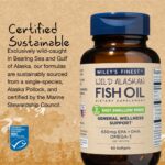 Wiley's Finest Wild Alaskan Fish Oil Easy Swallow Minis - Omega-3 Fish Oil Supplement for Adults and Kids - Double-Strength 630mg EPA and DHA Natural Supplement - 60 Mini Softgels (30 Servings) - Image 4