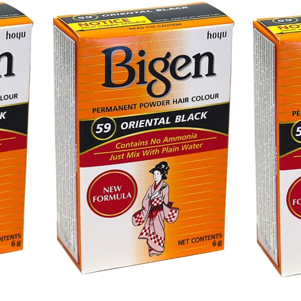 Bigen Permanent Powder Hair Color 59 Oriental Black 1 ea (Pack of 3)