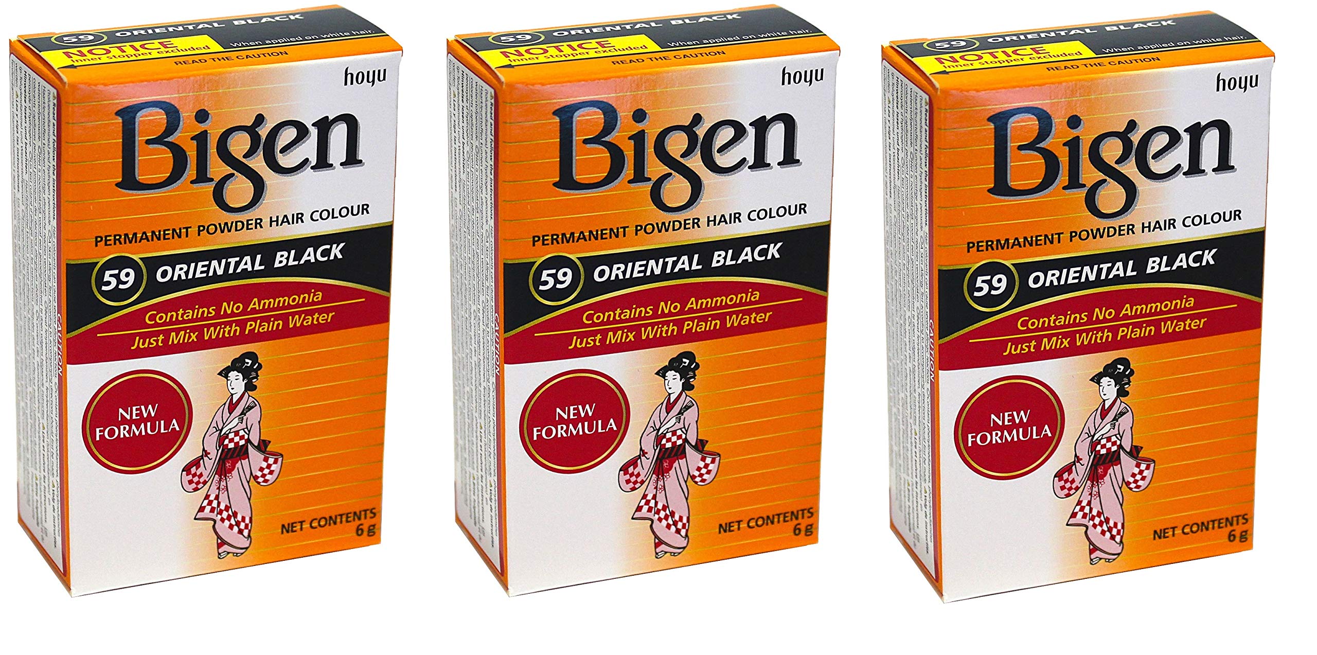 91gWjZA-KL.jpg Bigen Permanent Powder Hair Color 59 Oriental Black 1 ea (Pack of 3) - Image 1