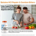 Doctor's Best Betaine HCI Pepsin & Gentian Bitters, Digestive Enzymes for Protein Breakdown & Absorption, Non-GMO, Gluten Free, 120 Caps, Original Version - Image 2